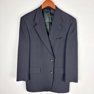 Hart Schaffner Marx Nordstrom Navy Blue Wool Blazer Jacket Gold Button Men's 39S